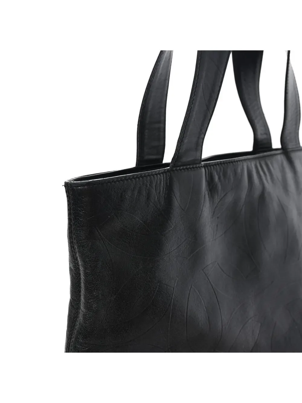 Chanel Lambskin Cc Embossed Tote Black #286453C11B